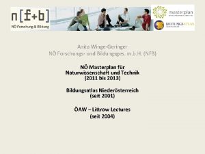 Anita WingeGeringer N Forschungs und Bildungsges m b