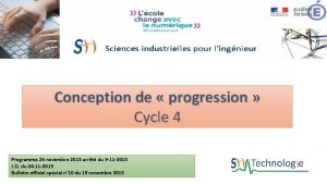 Un programme officiel Conception de progression Cycle 4