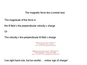 The magnetic force law Lorentz law The magnitude