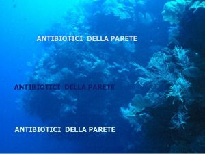 ANTIBIOTICI DELLA PARETE STRUTTURA DELLA PARETE DEI BATTERI