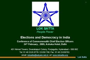 1 LOK SATTA People Power Elections and Democracy