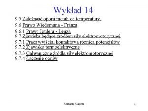 Wykad 14 9 5 Zaleno oporu metali od