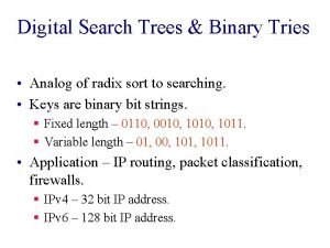Digital search tree