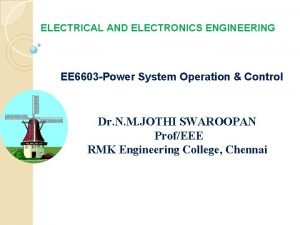 ELECTRICAL AND ELECTRONICS ENGINEERING EE 6603 Power System