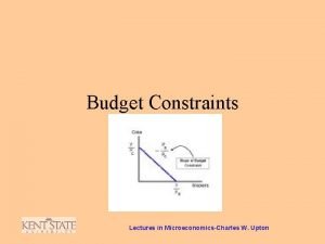 Budget Constraints Lectures in MicroeconomicsCharles W Upton More