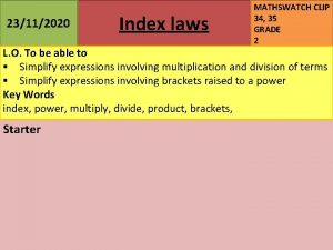 Index laws brackets