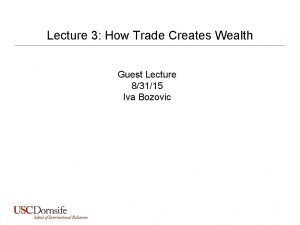 Trade creates wealth