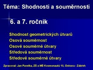 Tma Shodnosti a soumrnosti 6 a 7 ronk