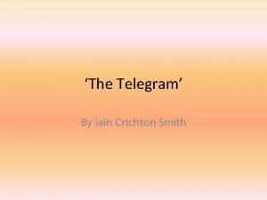 The telegram by iain crichton smith