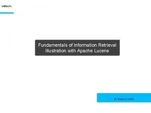 Fundamentals of Information Retrieval Illustration with Apache Lucene