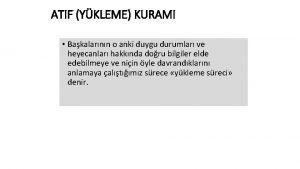 Atıf kuramı örnekleri