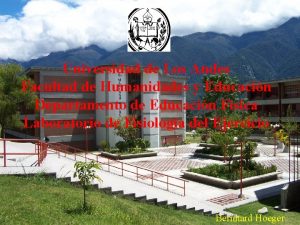 Universidad de Los Andes Facultad de Humanidades y