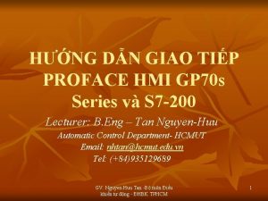 HNG DN GIAO TIP PROFACE HMI GP 70