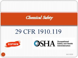 Chemical Safety 29 CFR 1910 119 1 24112020