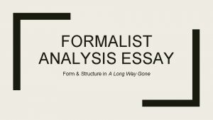 Formalist approach example