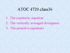 Continuity equation