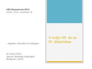 HSU Bauseminar 2014 Zrich 2014 november 14 alapts