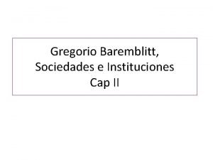 Baremblitt sociedades e instituciones