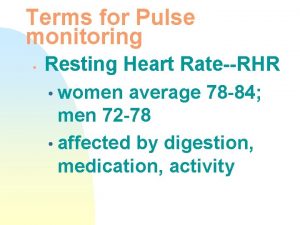 Resting heart rate women