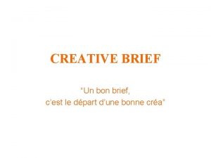 Creative brief