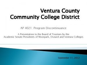 Ventura County Community College District AP 4021 Program