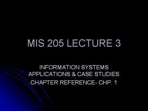 Information systems applications