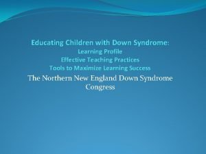 Learning profile down syndrome