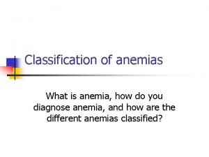 Lab tests for anemia