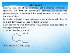 Salicylic acid antiseptic