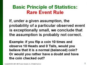 Rare event rule statistics