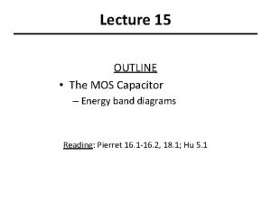 Mos capacitor band diagram