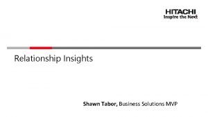 Relationship Insights Shawn Tabor Business Solutions MVP Contents