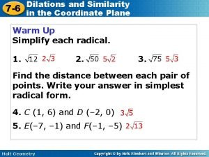 7-6 dilations and similarity in the coordinate plane