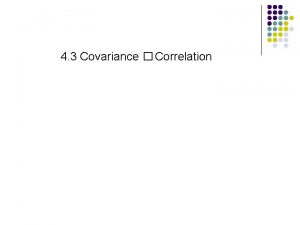 Covariance correlation