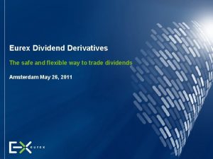 Dividend derivatives