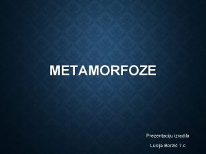 Metamorfoze ovidije