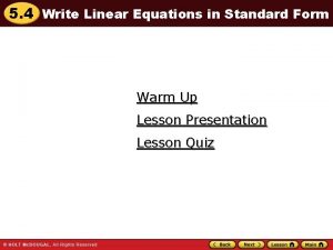 Write equation in standard form