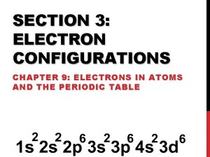 Electrons in atoms section 3 electron configuration