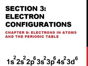 Electrons configurations