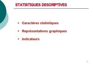 Statistiques descriptives