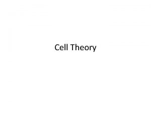 Cell theory timeline