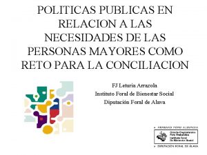 POLITICAS PUBLICAS EN RELACION A LAS NECESIDADES DE