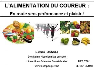 LALIMENTATION DU COUREUR En route vers performance et