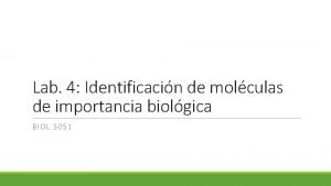 Lab 4 Identificacin de molculas de importancia biolgica