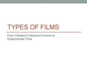 Elements of classical hollywood cinema
