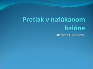 Pretlak a podtlak