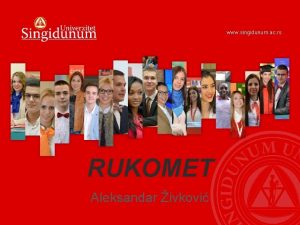 www singidunum ac rs RUKOMET Aleksandar ivkovi TAKTIKA
