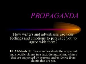 Loaded words propaganda definition
