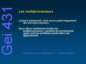 Multiprocesseurs