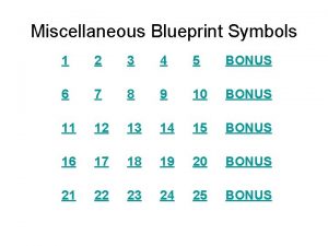 Blueprint symbols